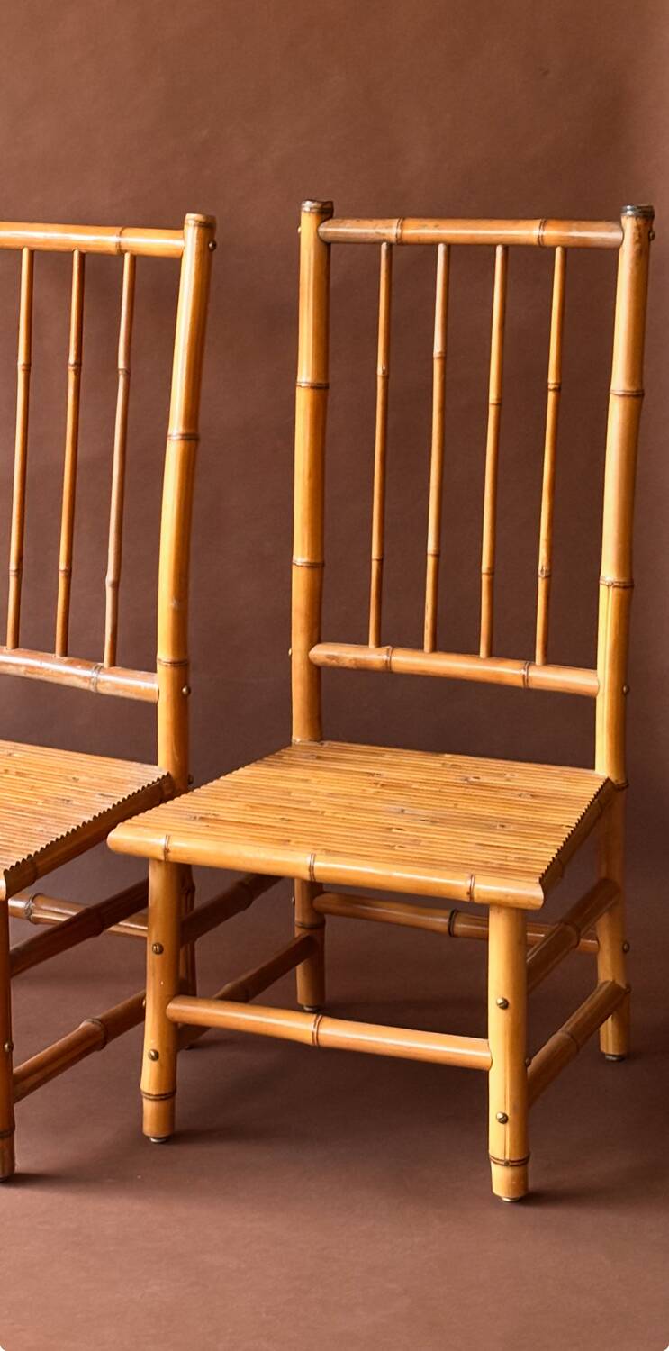 Vintage bamboo low chairs