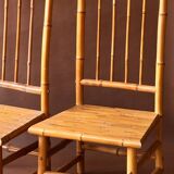 Vintage bamboo low chairs