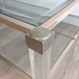 Large coffee table in plexiglass and chrome