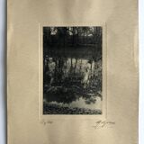Georges lefebvre, reflets, photographie en n&b, vers 1930. signée à l'encre