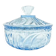 Art Deco bonbonniere, turquoise pressed glass, Germany, 1950s