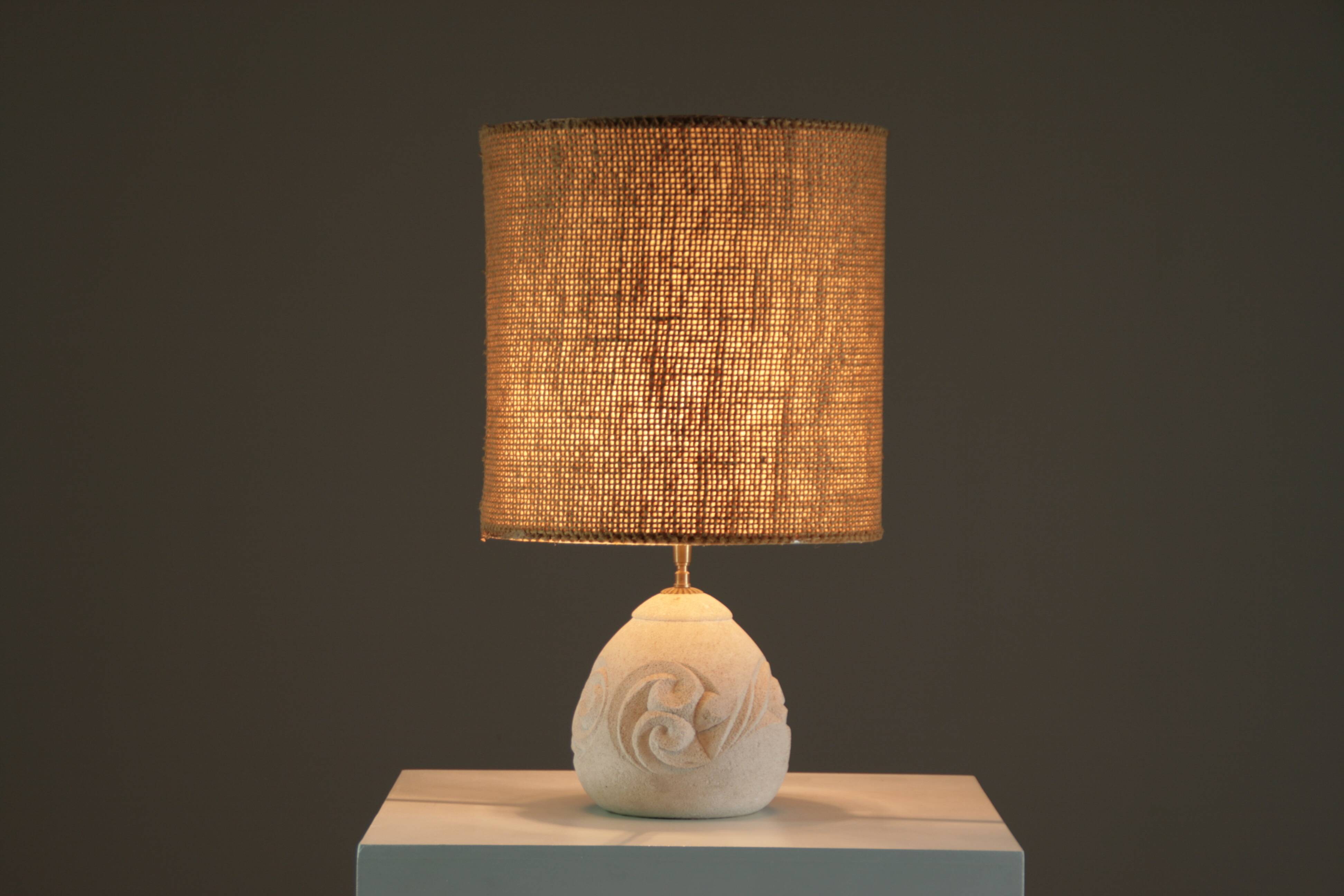 Reconstituted stone lamp in the style of Albert Tormos, 1970.