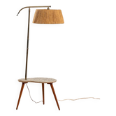 Lampadaire en laiton à tablette des années 60.