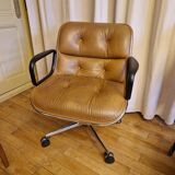 Charles Pollock leather office chair for Knoll
