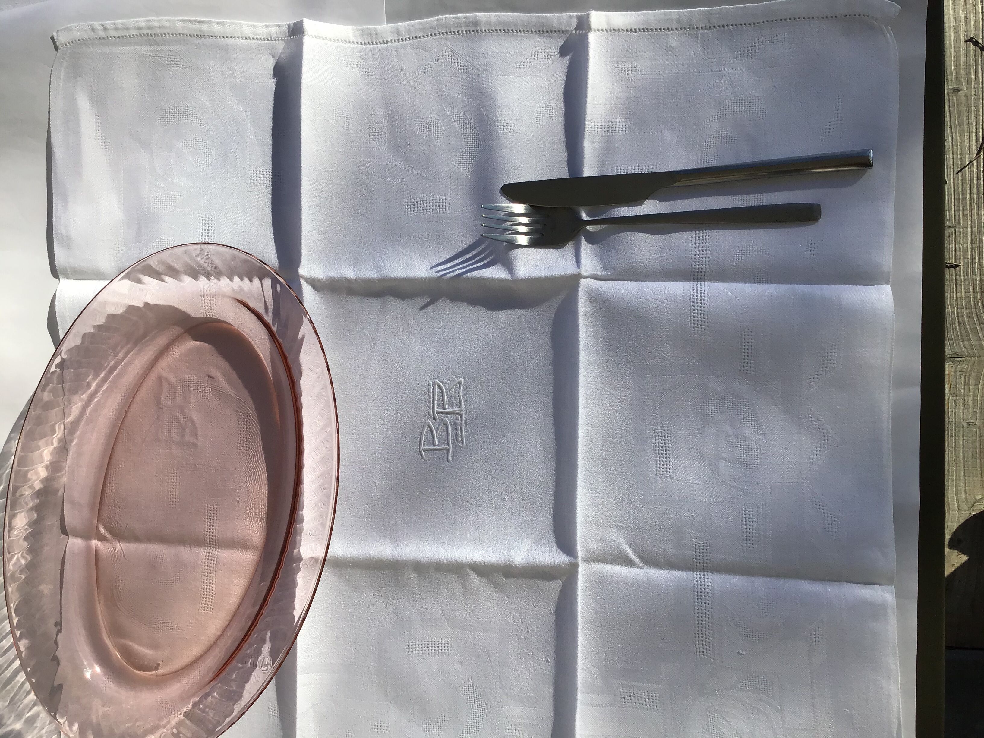 12 Square BB towels damask Art Deco style