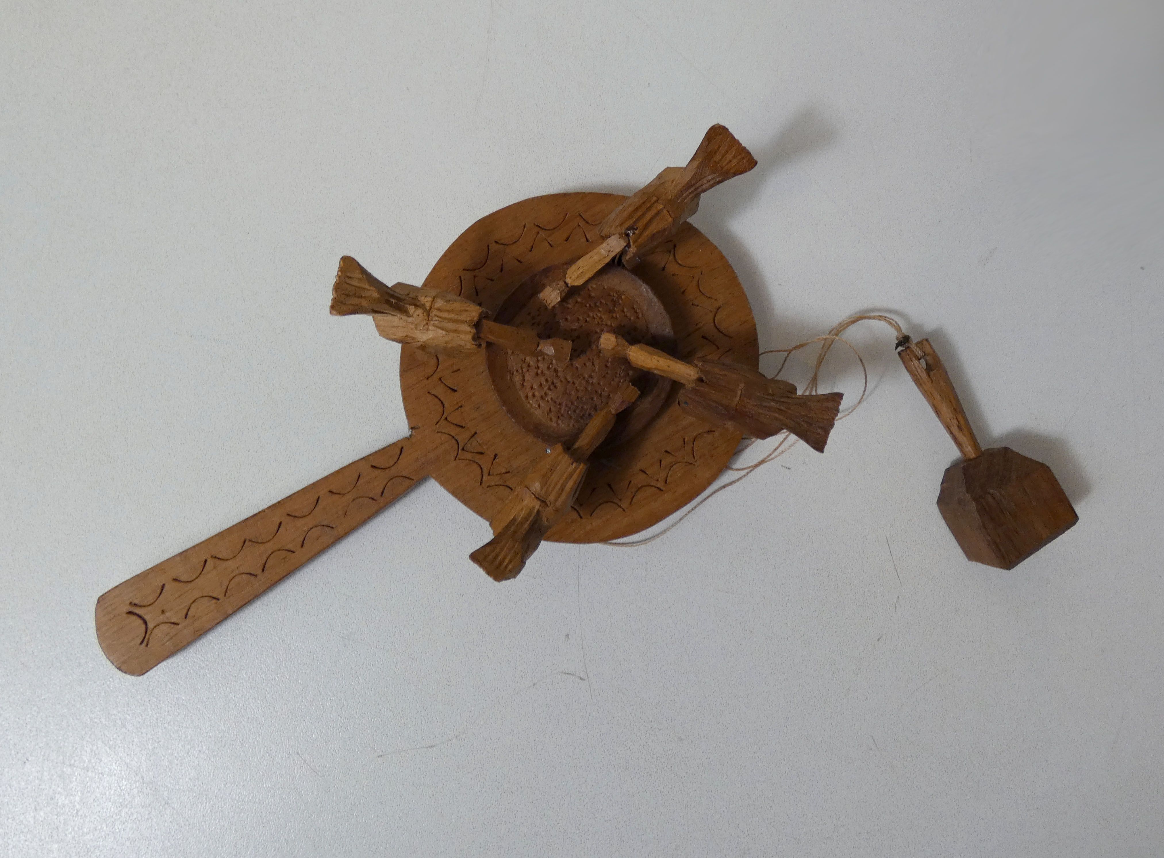 Jouet Mécanique Ancien En Tôle - Poules Qui Picorent, Occasion