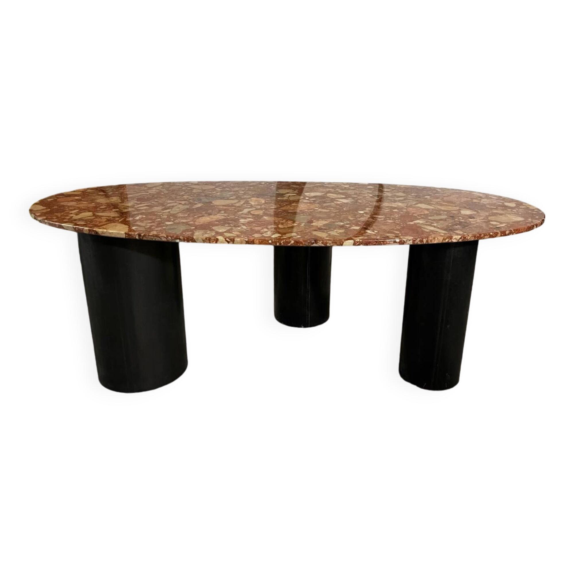 table basse marbre et pieds acier
