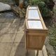 Art Deco buffet with showcase and solid raw wood mirror
