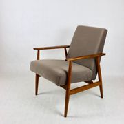 Fauteuil Lis, années 1970, velours marron chocolat clair Jade