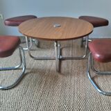 Coffee table and its 4  poufs years 70