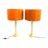 Paire de Lampe vintage upcyclée - upcycling - Orange pop