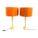 Pair of vintage upcycled lamps - upcycling - Orange pop