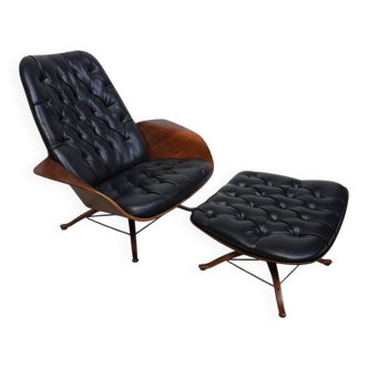 George Mulhauser Mr. Chair with Ottoman for Plycraft, United States, 1960s