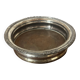 Antique silver-plated bottle coaster with floral decoration.