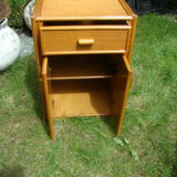 Vintage bedside furniture bamboo / rattan 70