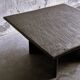 Massive Solid Square Slate Coffee Table, 1970s. France