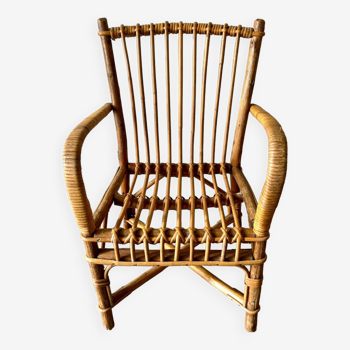 Children's rattan armchair from the 1960s