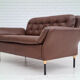 Danish 2-seater sofa, original brown leather, 70s