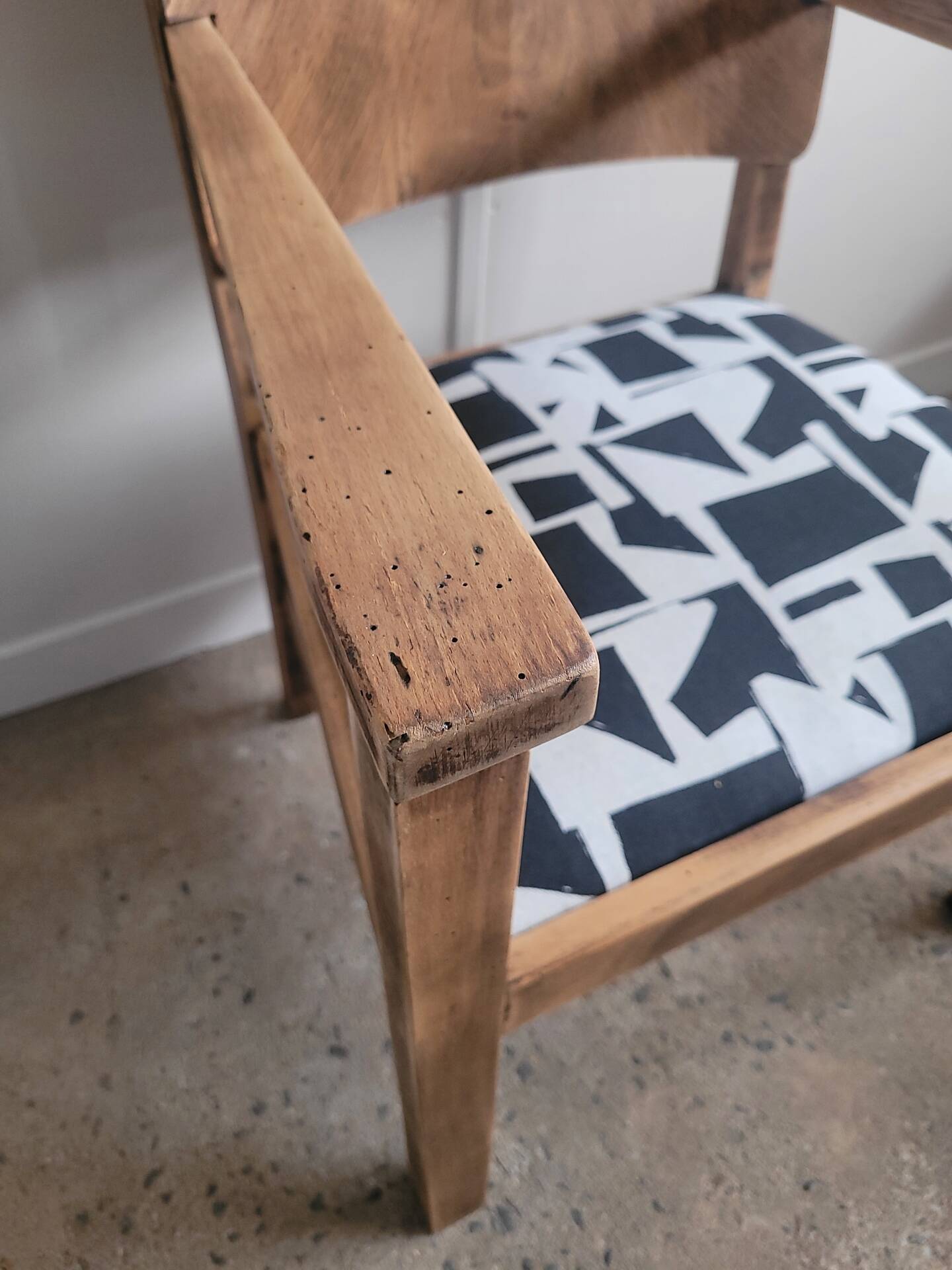 Restored brutalist style armchair