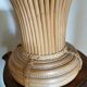 Wicker lamp, wood and leather