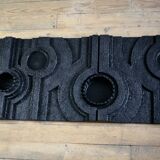 Wall sculpture, wood and black coating, late 1970s