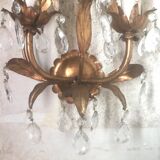 Wall lamp gold metal sheets and grapevines