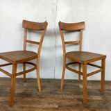 Paire de chaises bistrot troquet Fischel 1950