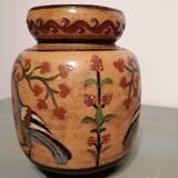 Terracota vase Arno Montopoli Italy 30s decorated with Peacocks