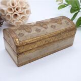 Boite à timbre Florentine en bois, Italie vintage