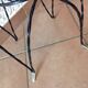 Plant holder "chair" in wrought iron and earthenware / vintage 60s-70s
