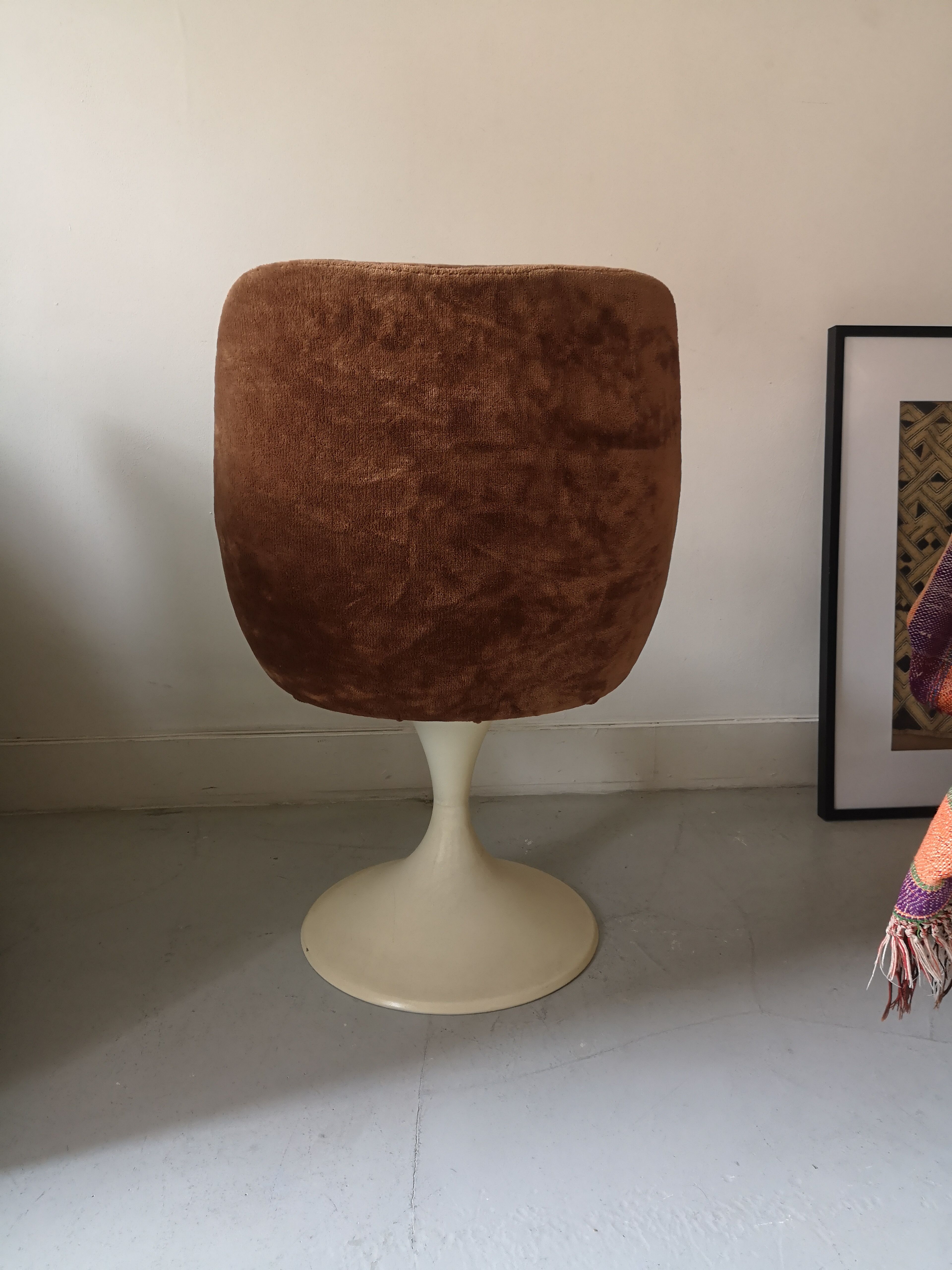 Velvet tulip chair, 1970