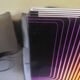 Lamp op art kinetic movement Vasarely Cruz Diez plexiglass and metal