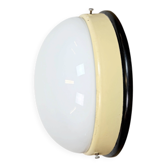 Industrial Bakelite Wall or Ceiling Light with Milk Glass, 1950s