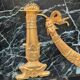 Empire style fireplace in antique green marble and gilded bronzes circa 1880