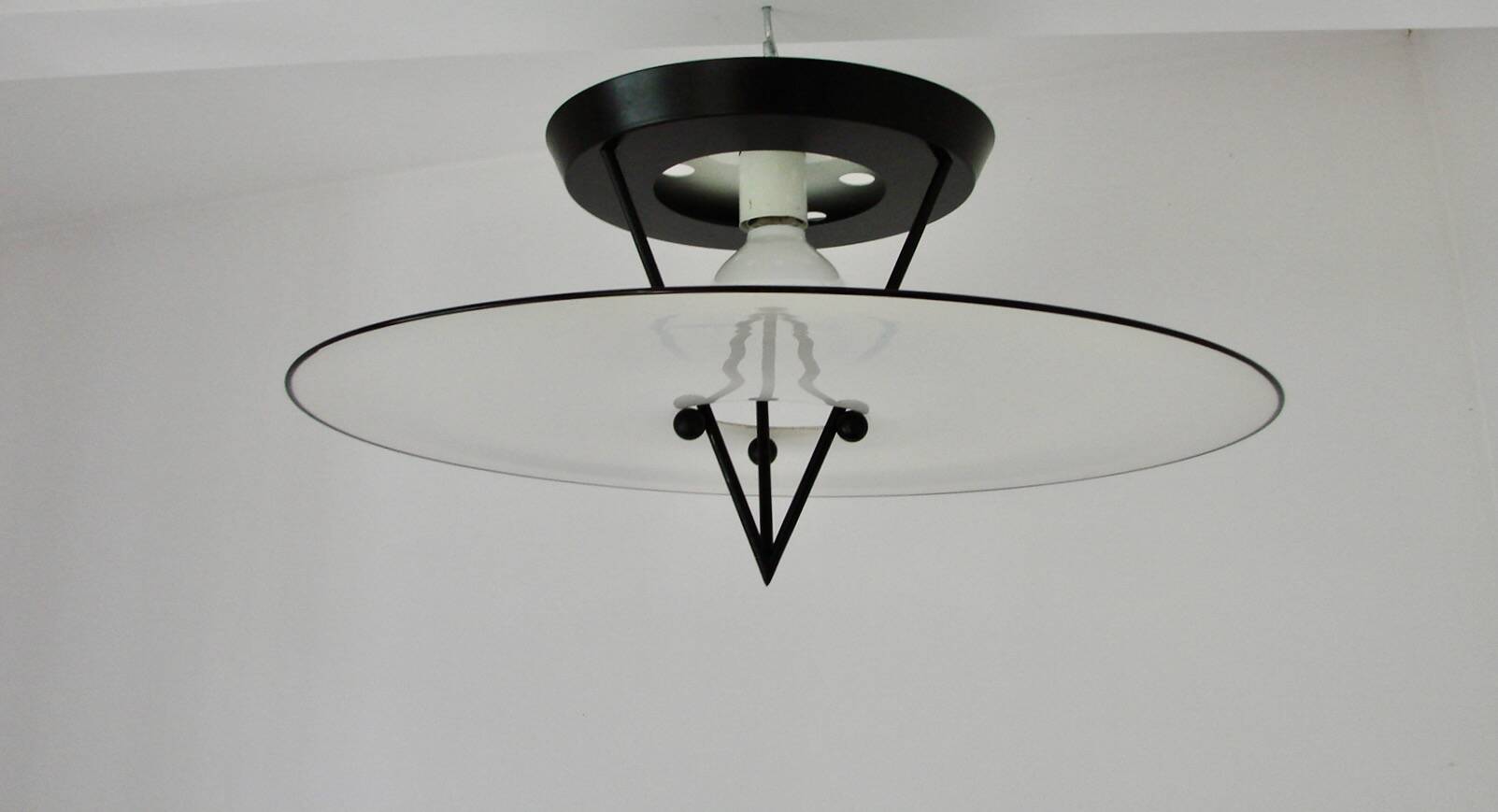 Lampe à suspension italienne en verre de Murano, années 1980