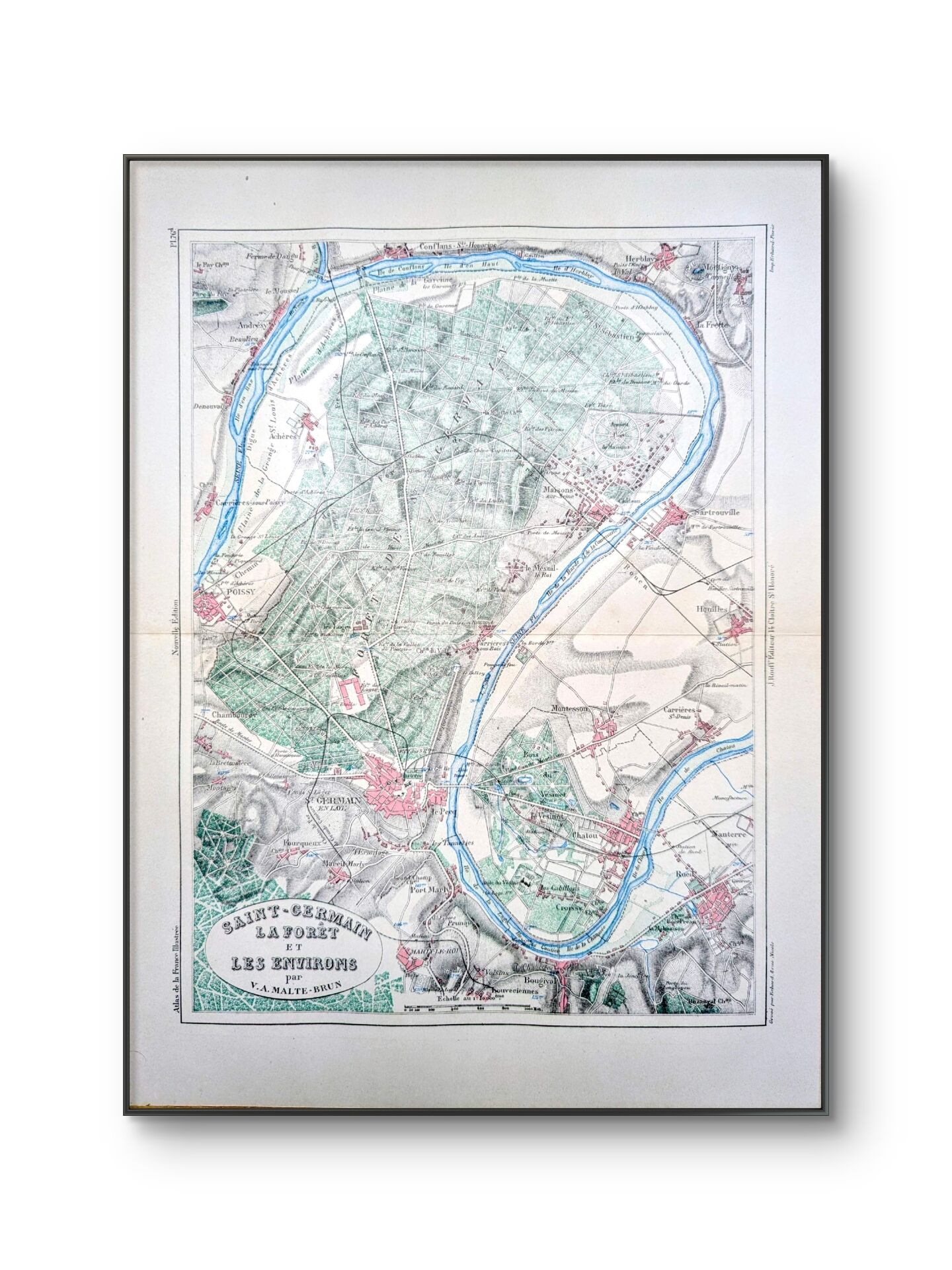 Saint-Germain-en-Laye, printed map from 1883.