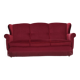 1960s, Danish 3-seater curved sofa, red furniture velour