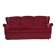 1960s, Danish 3-seater curved sofa, red furniture velour