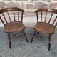 Vintage Hutten style 80s Western bistro wooden armchairs