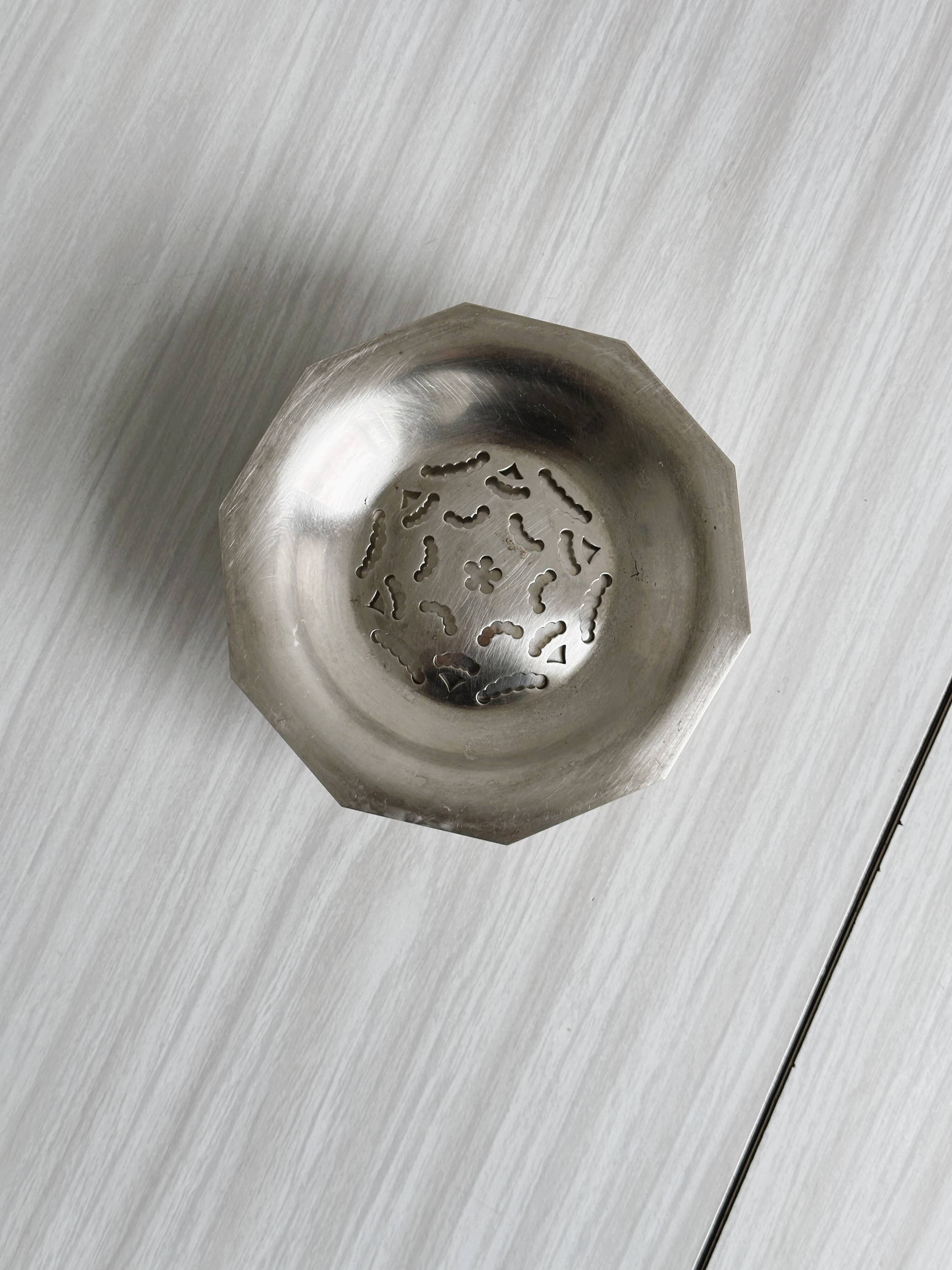 Coquillor silver metal butter dish