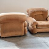 Pair of chenille armchairs 1970