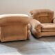 Pair of chenille armchairs 1970