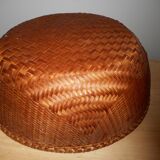 Two wicker and woven bamboo baskets