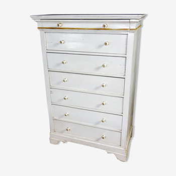 Brocante White Chest of Drawers Patina - 1930s