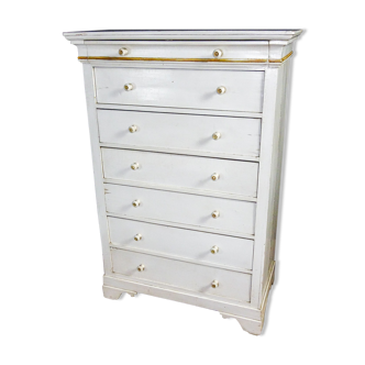 Brocante White Chest of Drawers Patina - 1930s