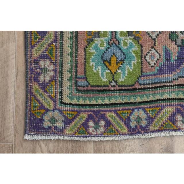 1970s Vintage Persian Handmade Wool Pink Area Rug  283x392