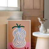 Pop-up Christmas 22 - Wall poster vase blue lines 50cm*70cm