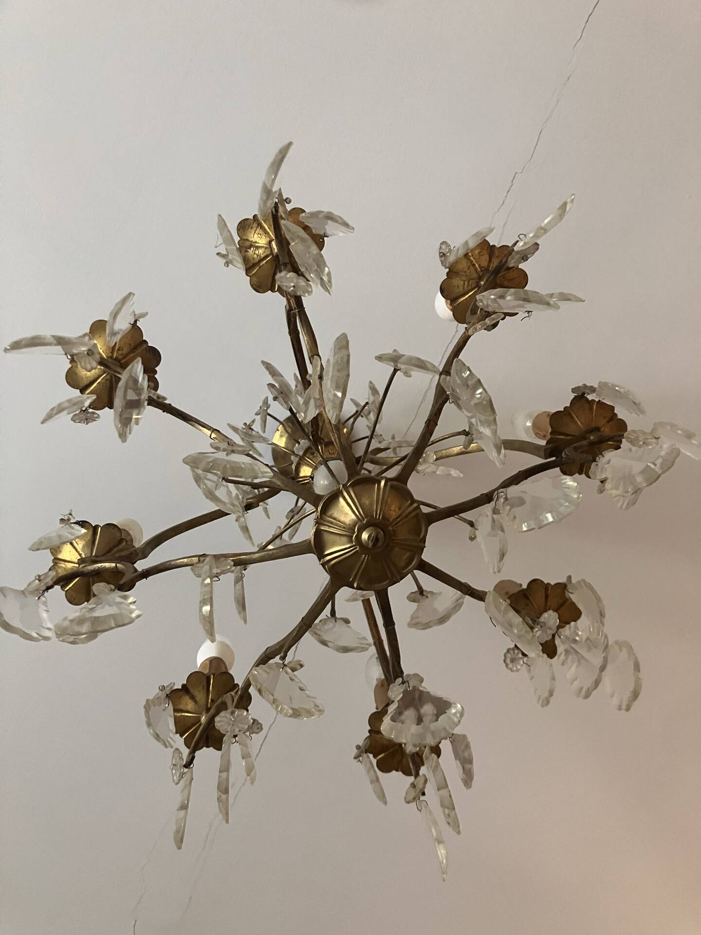 brass and crystal chandelier