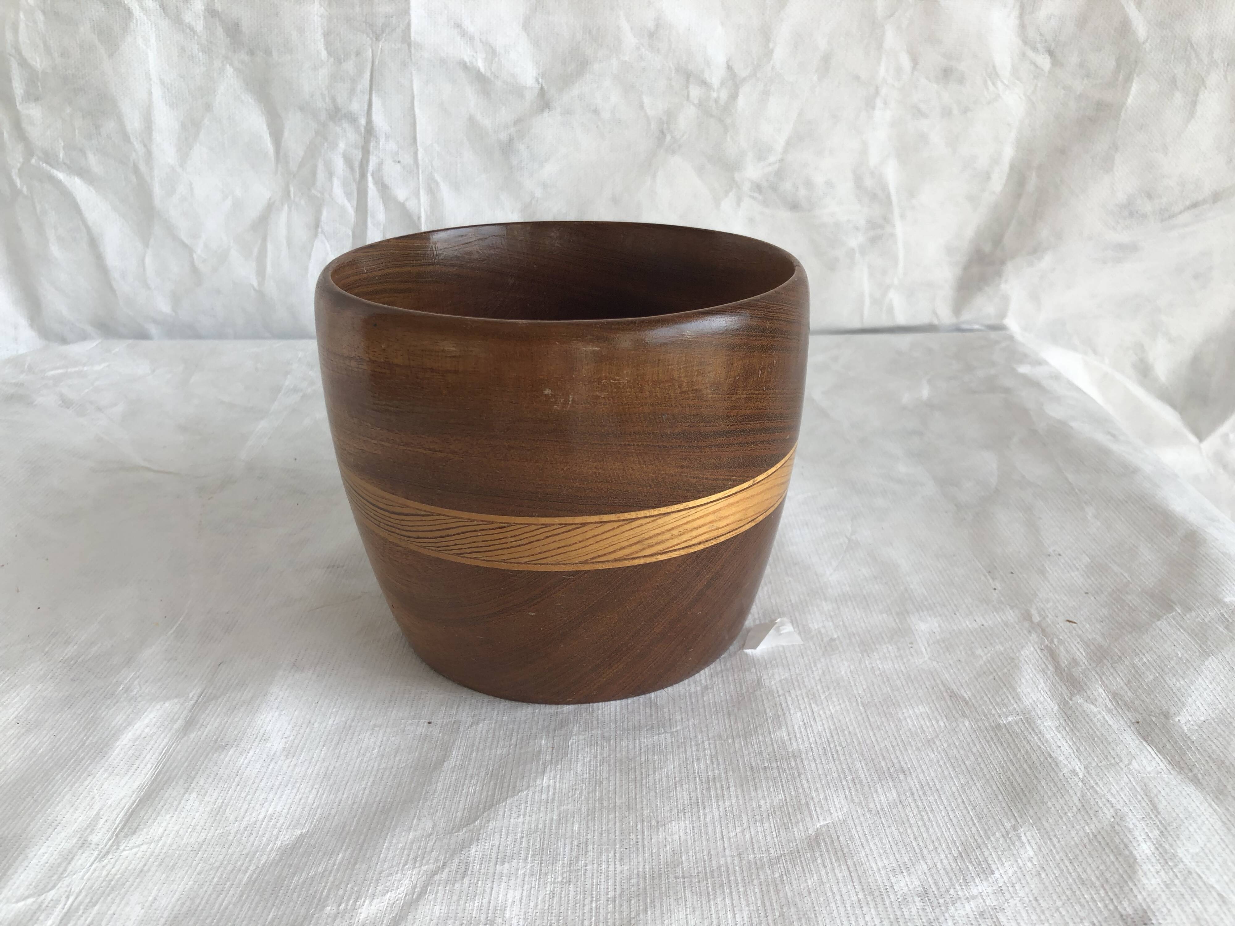 Vintage teak and birch bowl