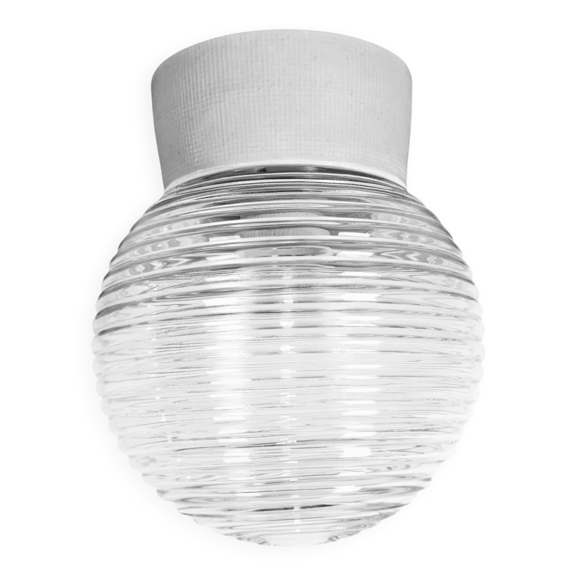 Lustre en porcelaine blanche vintage, années 1970